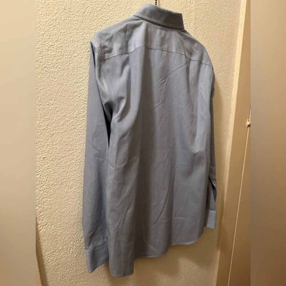 Banana Republic Dress Shirt Men  Blue/ White Cotton Long Sleeve Button Down Sz L